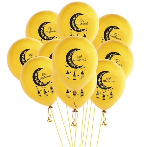 10 stk Eid Mubarak Balloner Oppustelige Legetøj