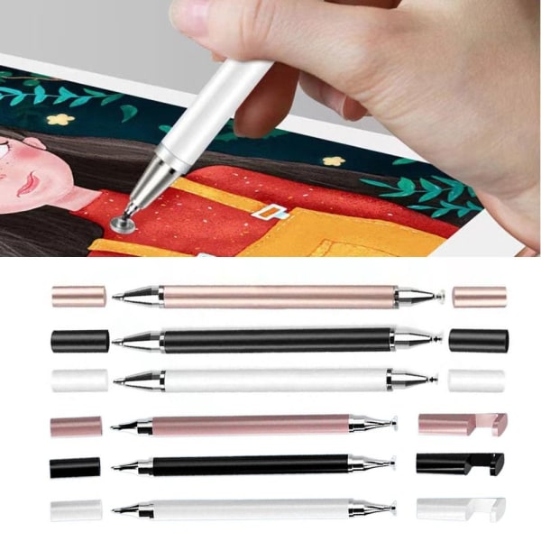 4ST Stylus Pen Skärm Touch Pen SVART 2-IN-1 2-IN-1 Black 2-in-1-2-in-1