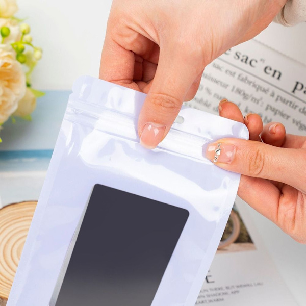 Självförslutande påsar Förpackningspåse VIT white