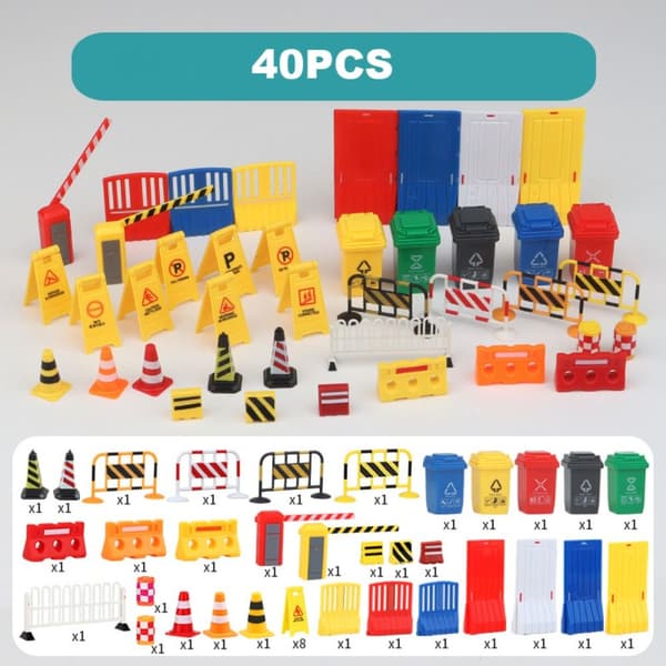 24/40/62PCS Mini Traffic Cones liikennemerkit