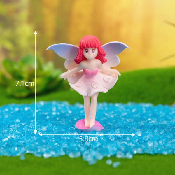 Flower Fairy Desktop Dekorationer Angel Flower Fairy Doll Model Pink