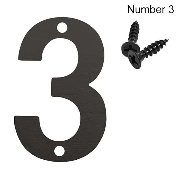 4 tommer/10 cm døretiket Nummermærke NUMMER 3 NUMMER 3 Number 3