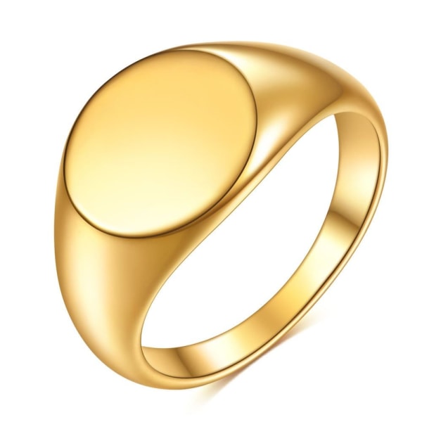 Kvinder Signetring Oval Bredde Ring GULD STØRRELSE 9 gold Size 9