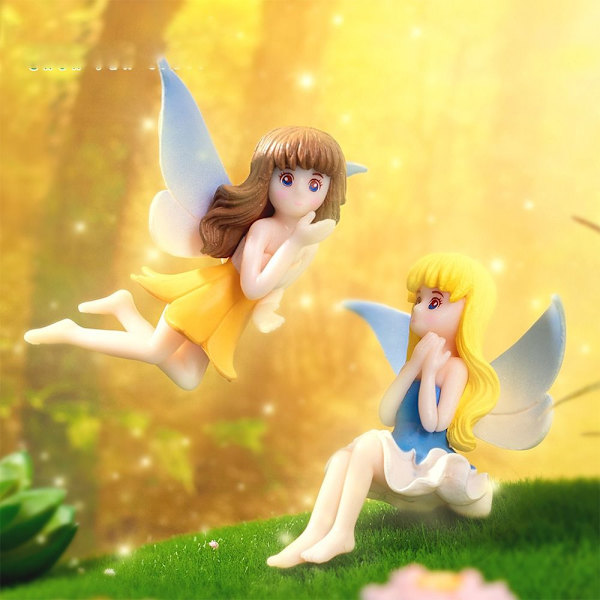 Flower Fairy Desktop Desktop koristeet Enkeli Flower Fairy -nukkemalli Pink