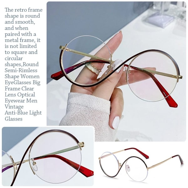 Anti-Blue Light Glasses Pyöreät silmälasit VALKOINEN White