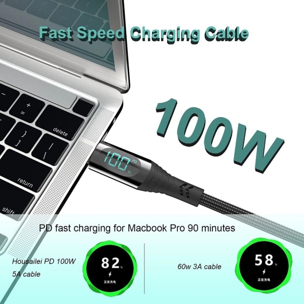 Type C til Type C Kabel Datakabel 2M 2m