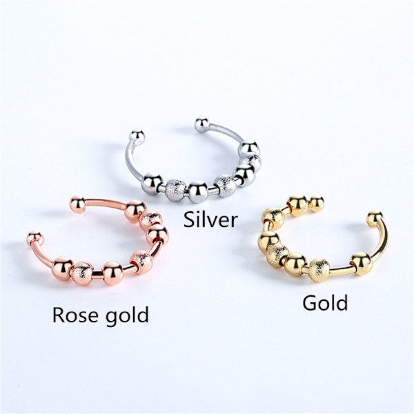 Fidget Beads Ringar Ångest Ring SILVER silver