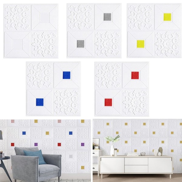 5 Stk Wall Stickers Vægkantliste SØLV silver