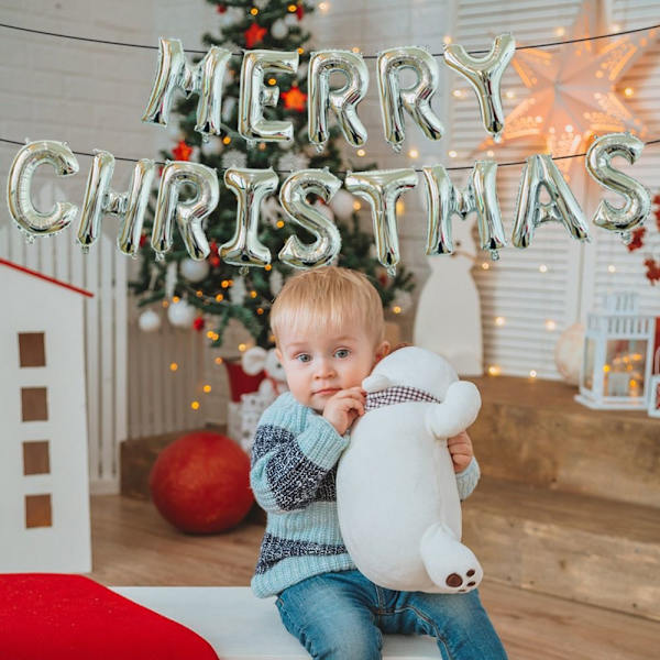 God Jul Fira Jul alfabetet Ballonger GULD Gold