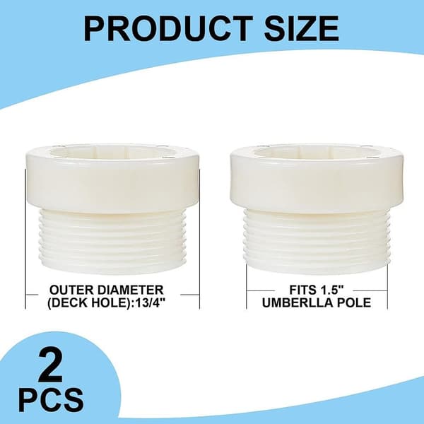 Paraplystangstabilisator Poolparaplyadapter HVID white