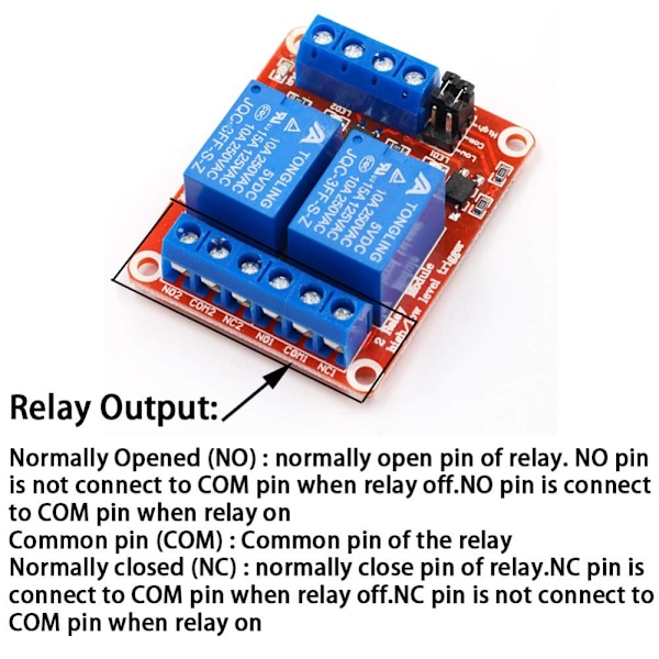 5 STK relæmodul 2 kanals relæmodul switch relæmodul