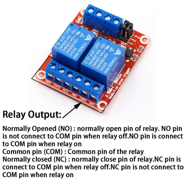 5 STK relémodul 2-kanals relémodul bryter relémodul