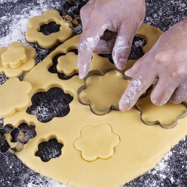 10 stk Kjeksform i rustfritt stål Baking Spesialkjeksform flower