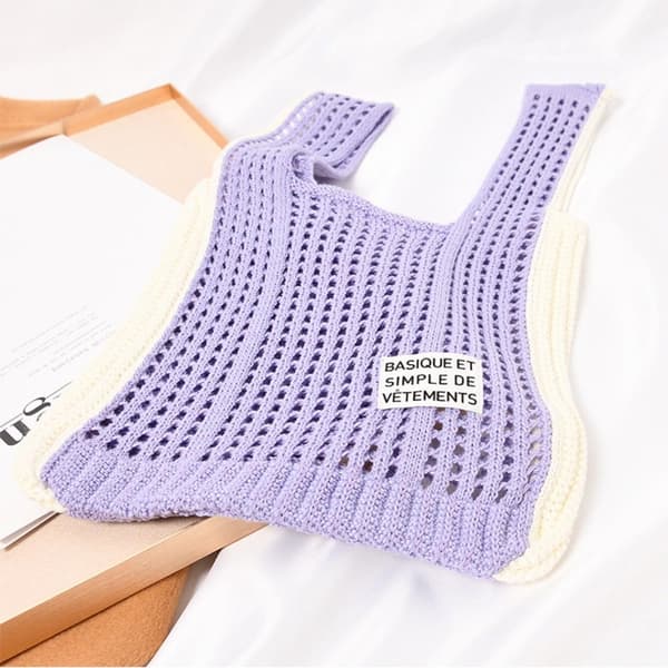 Knit Handbag Kangaskassi VILLA purple