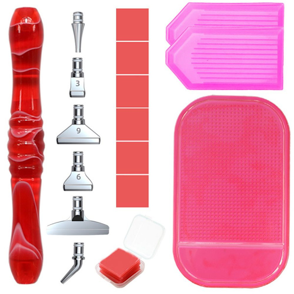 Harts diamond painting penna legering ersättning pennhuvuden Red-Silver