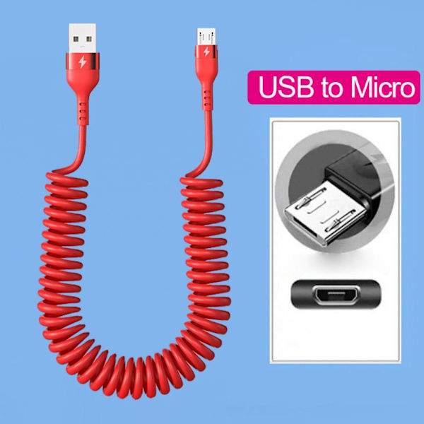 Spring Data Cable Matkapuhelimen latauskaapeli PUNAINEN 1MMICRO USB Red 1mMicro USB-Micro USB