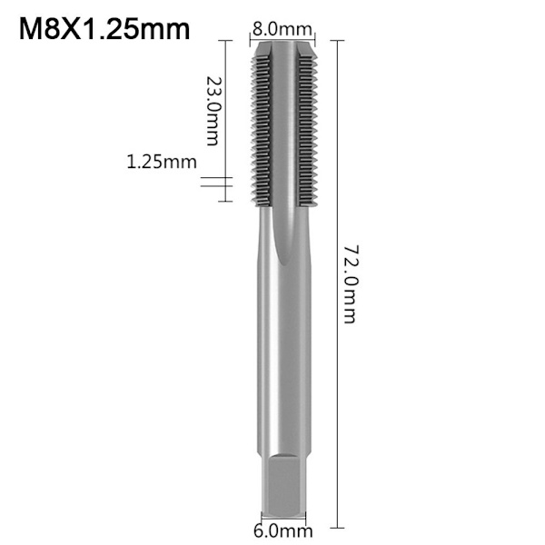 Tap Drill Bit Shank Tap Drill Bits M8X1.25 RETT RETT M8X1.25straight