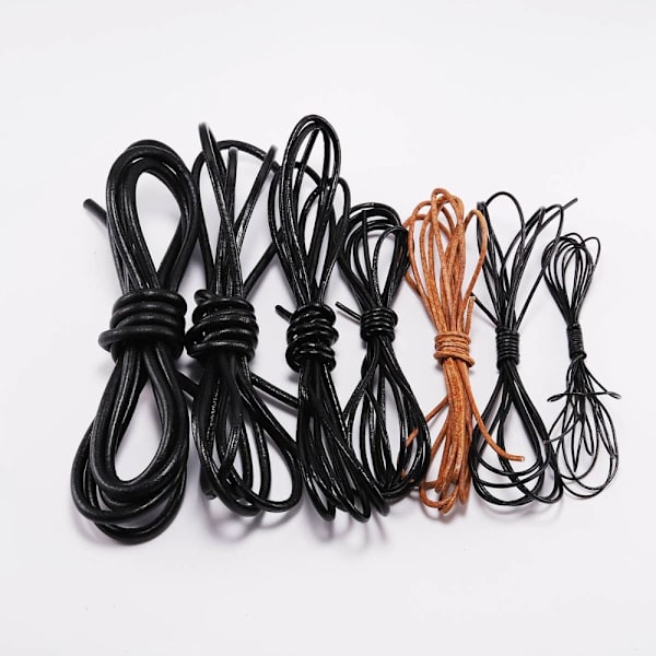 2 Meter Rund Thong Cord Halskæde Armbånd Reb BRUN 4MM 4MM brown 4mm-4mm