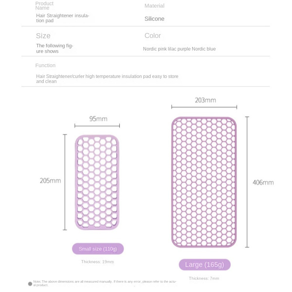 Järnmattor Silikonmatta ROSA L Pink L
