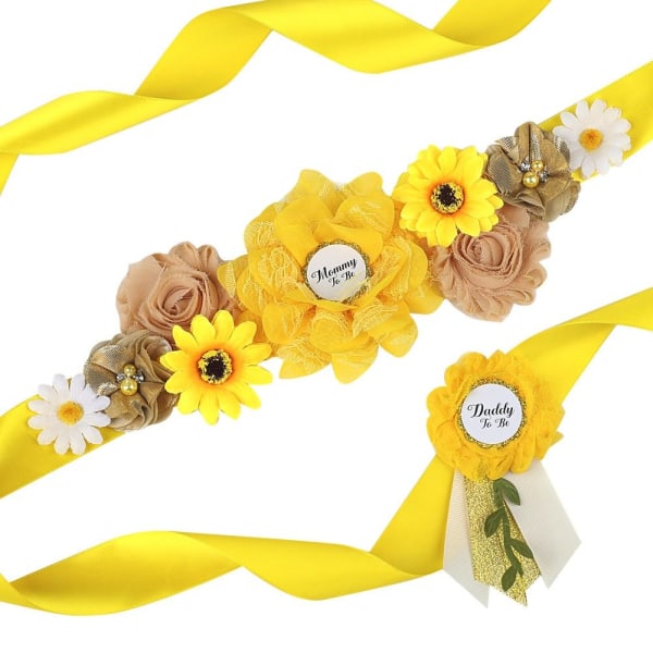 Tervetuloa vastasyntyneiden elastinen vyö Sifonki Flowers vyötärönauha  KELTAINEN yellow 47f8 | yellow | Fyndiq