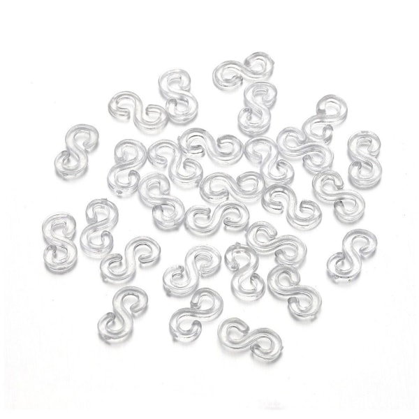 1000 Stk Plast S Clips Gummibåndsspænde TRANSPARENT Transparent