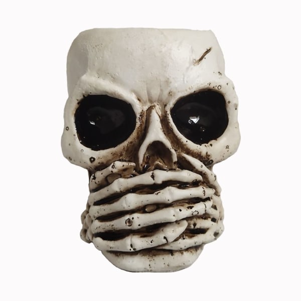 Halloween Skull -kukkaruukut Skeleton Head -kukkaruukku ÄLÄ PUHU donot speak