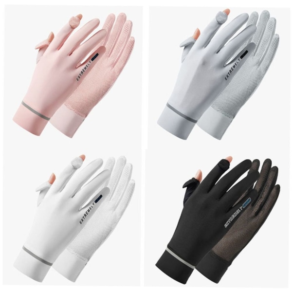 Ice Silk Handsker Anti-UV Handsker HVID white