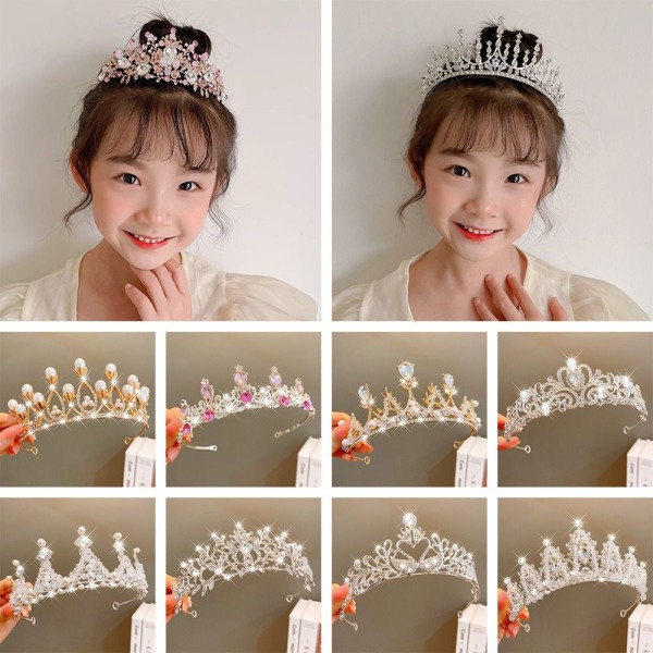 Princess Crown Tiaras Pandebånd STYLE 1 STYLE 1 Style 1