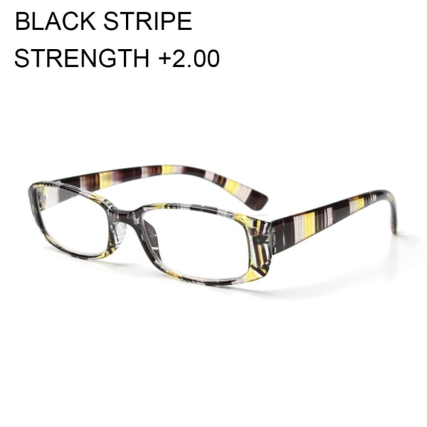 Lukulasit Presbyopic Eyewear Retro Frame MUSTA RAITA +200 black stripe