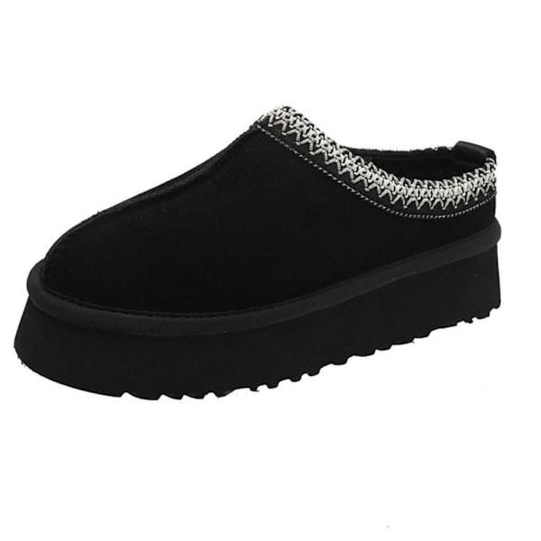 Plattformstofflor Fleecetofflor SVART 39 Black 39