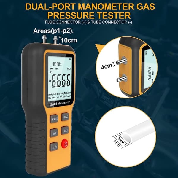 Manometer Profesjonell Lufttrykkmåler Digitalt Manometer