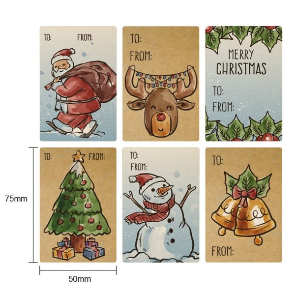 250/300 STK Merry Christmas-klistremerker Xmas-forseglingsetikett 3 3 3