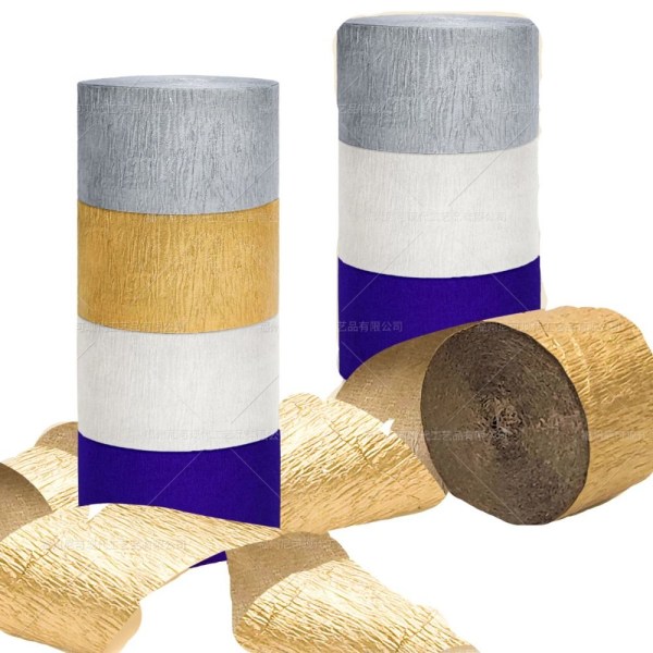 8 Rolls Crepe Paper Streamers Papir Garland Blue