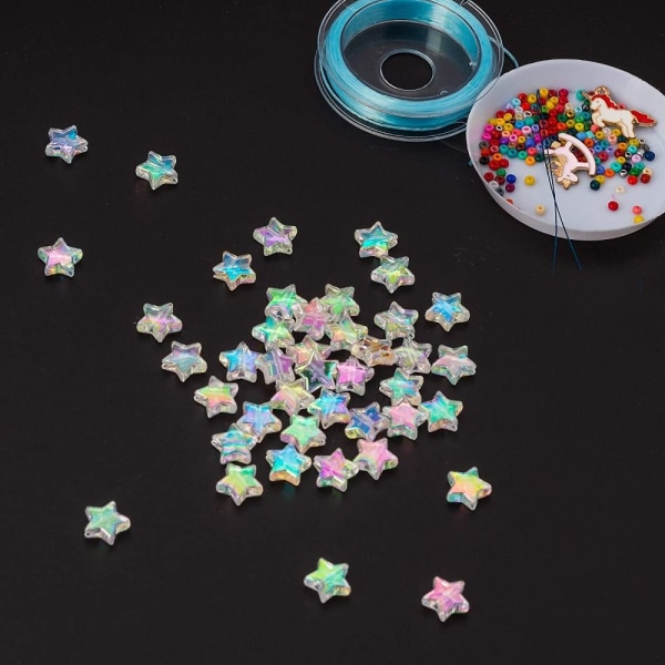200 kpl 11mm tähden muotoisia helmiä Charming Beads Star Loose Bead