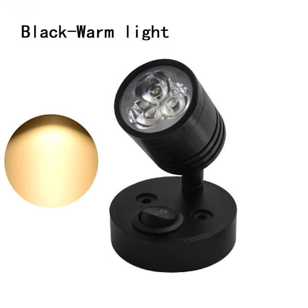 LED Væglampe Camper Van Lys SORT VARMT-LYS VARMT-LYS Black Warm-Light-Warm-Light