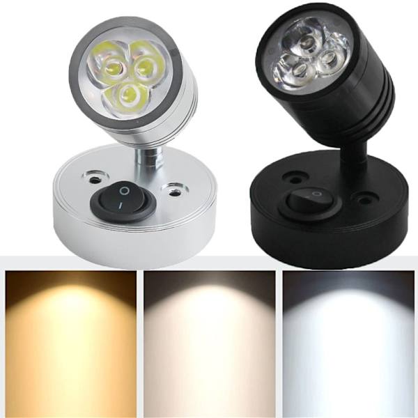 LED Væglampe Camper Van Lys SORT VARMT-LYS VARMT-LYS Black Warm-Light-Warm-Light
