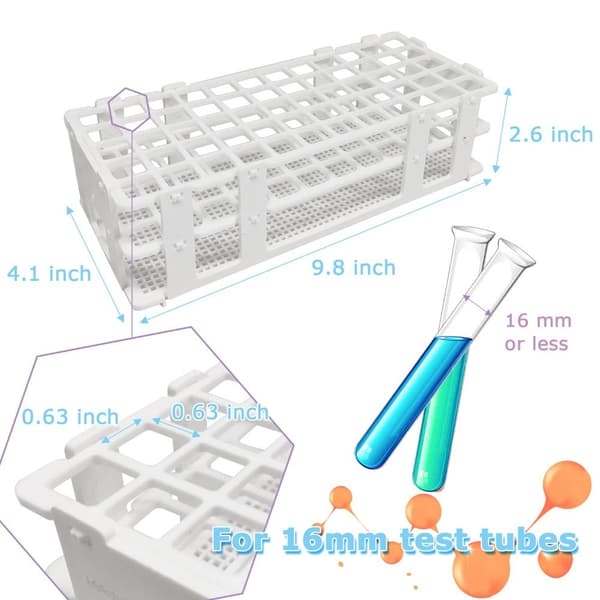 2-pack plastprovrörsställ 60 hål Labprovrörsställ 16mm