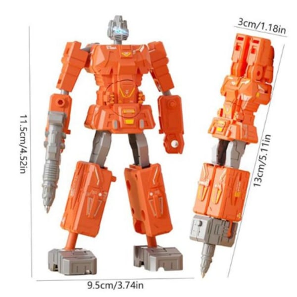 Robot Deformation Pen Stationery Geelikynä ORANSSI Orange