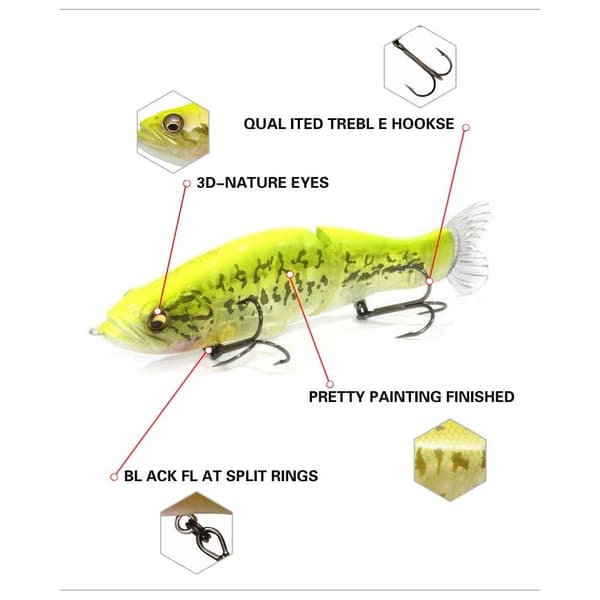 Multi Section -kalastusuhe Minnow Bait CC C