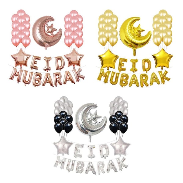 Eid Mubarak Ilmapallot Kirjefolio Ilmapallot SILVER Silver