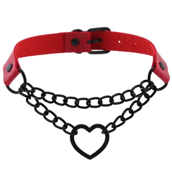 Gothic Chain Punk Halskjede RØD red