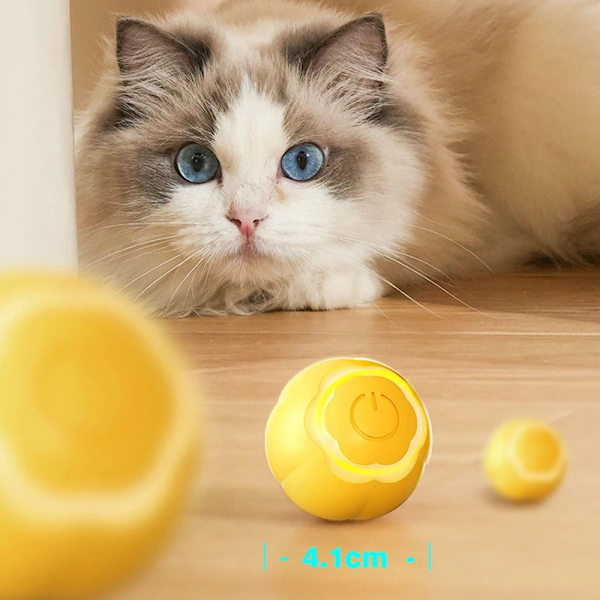 Smart Interactive Cat Ball Elektrisk kattleksak GUL Yellow
