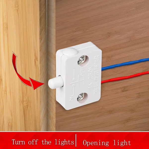 10 st Automatisk garderobsljusbrytare Dörr Touch Switch svart