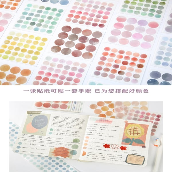 200Sheets Washi Stickers Circle Stickers Dot Stickers