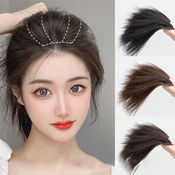 Perm Hair Pad Hair Extension Clip SORT BRUN 30CM 30CM black brown 30cm-30cm