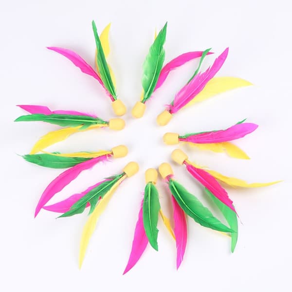 10 STK Fargerike Shuttlecocks Feather Badminton Høy elastisk
