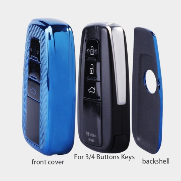 Fjernkontrollnøkkeletui Bilnøkkeletui 4 KNAPPER BLÅ 4 KNAPPER BLÅ 4 Buttons Blue