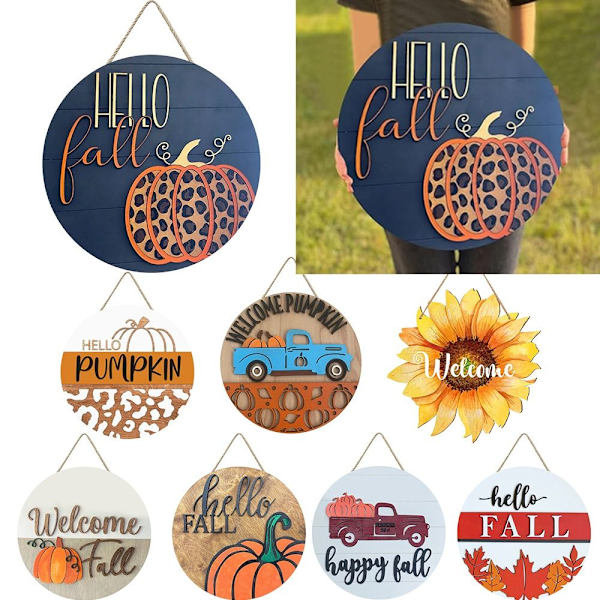 Tervetuloa syksyn ovikyltti Pumpkin kyltti DESIGN 4 DESIGN 4 Design 4