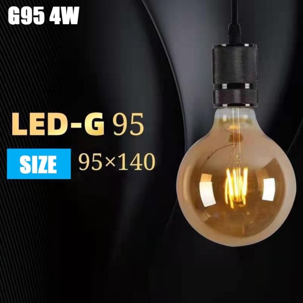 LED glödlampa Vintage Bulb G95 4W G95 4W G95 4W