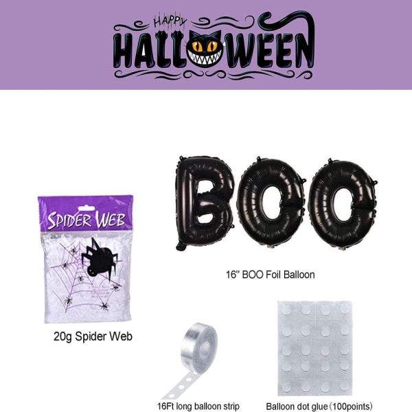 Halloween Ballong Garland Kit Arch Halloween Ballongsett SETT 6 Set 6